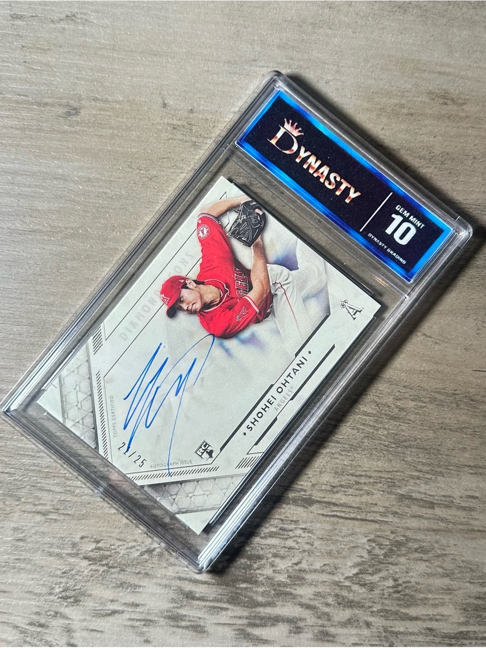 Shohei Ohtani Signed Rookie 2018 Topps Diamond Icons Gem Mint 10 Novelty Card.